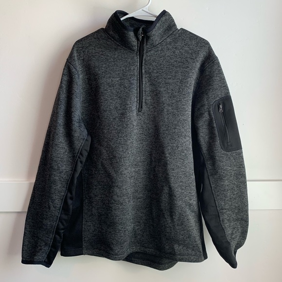 Beverly Hills Polo Club Gray Quarter Zip Pullover Sweater - Picture 1 of 4